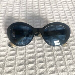 Prada PR01YS sunglasses black frames ivory havana temple